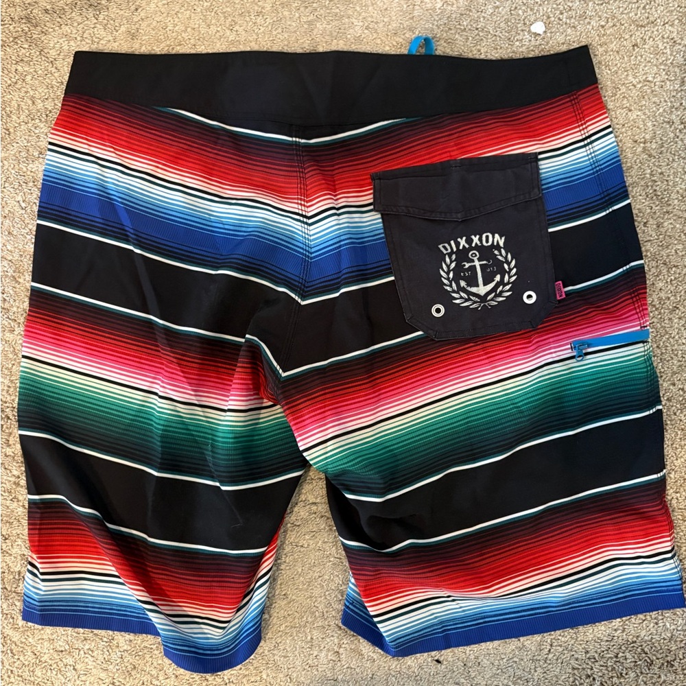 DIXXON Men's Vibrant Striped Board Shorts